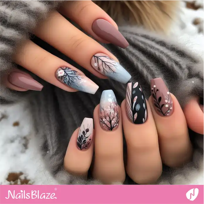 Nature-Inspired Watercolor Nails | Paint Nail Art - NB2225